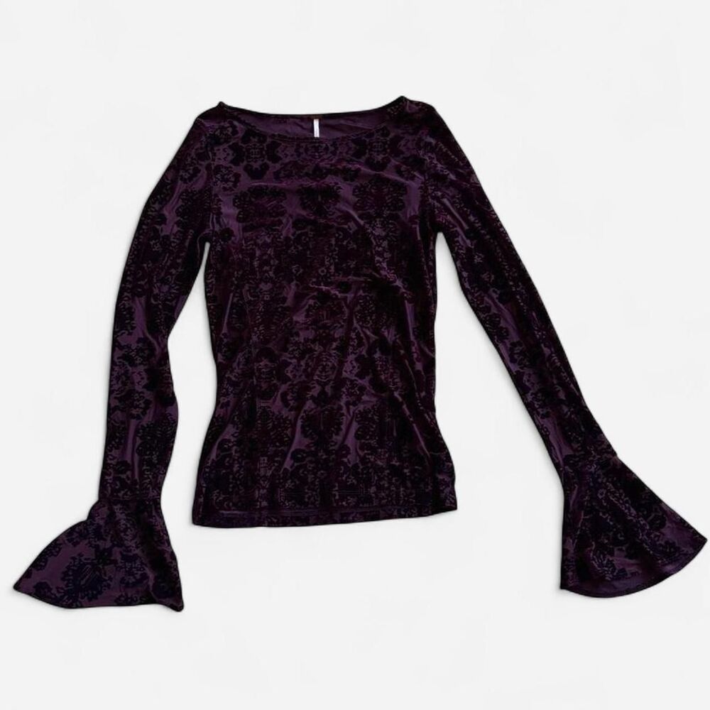 Free-people Women's Purple and Burgundy Blouse